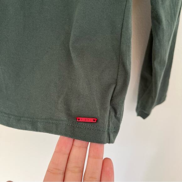 n:philanthropy NEW Erro Henley Off Shoulder Long Sleeve Henley Top Winter Moss - Picture 3 of 8